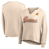 Phoenix Suns Women's Go For It Long Sleeve Notch Neck T-Shirt Tan | Fanatics
