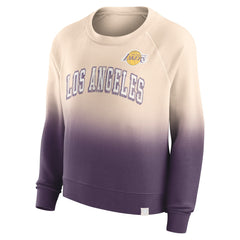 Los Angeles Lakers Women's Lounge Arch Raglan Pullover Sweatshirt Tan/Purple | Fanatics
