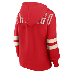 Chicago Bulls Women's Bold Move Dolman V-Neck High Hip Hoodie Red | Fanatics for sale