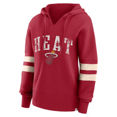 Miami Heat Women's Bold Move Dolman V-Neck High Hip Hoodie Red | Fanatics US