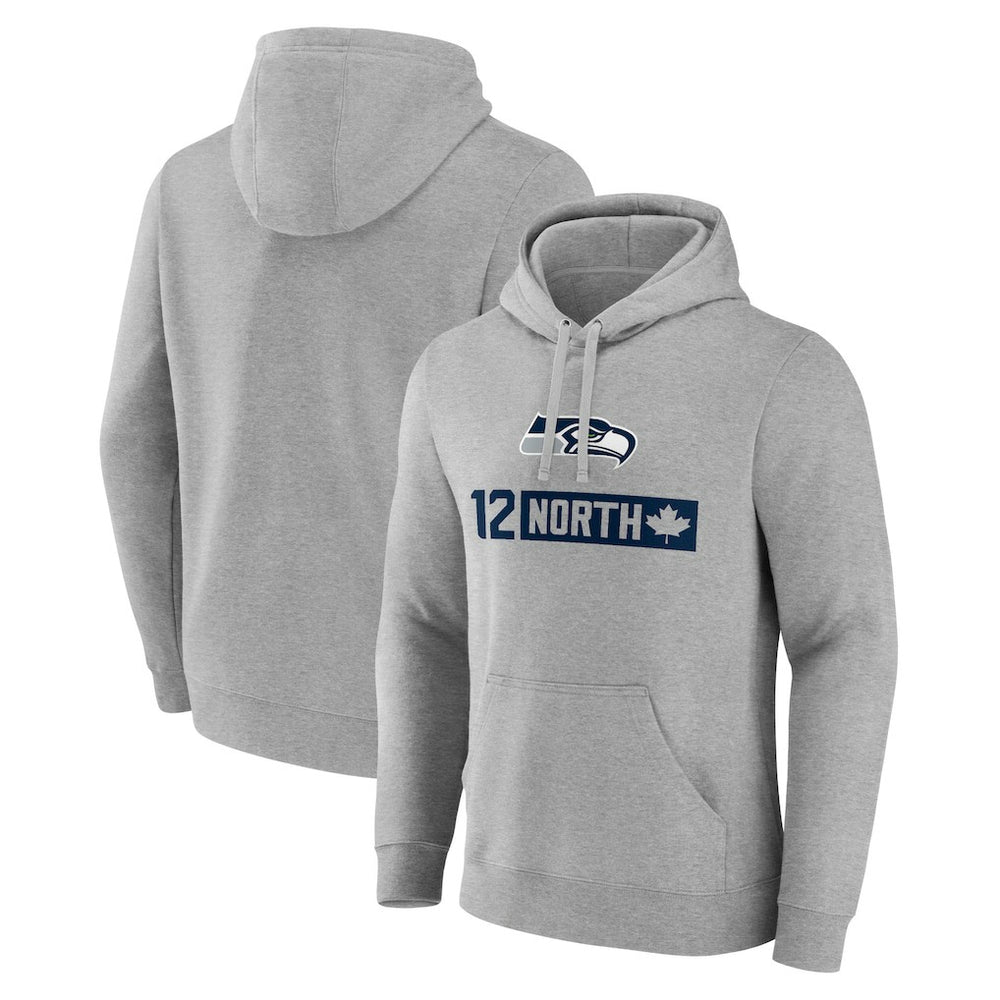 Seattle Seahawks 12 North Pullover Hoodie Gray