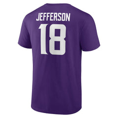 Justin Jefferson Minnesota Vikings Icon Player Name & Number T-Shirt Purple