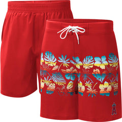 Los Angeles Angels G-III Sports by Carl Banks Breeze Volley Swim Shorts - Red - MLB Lifestyle