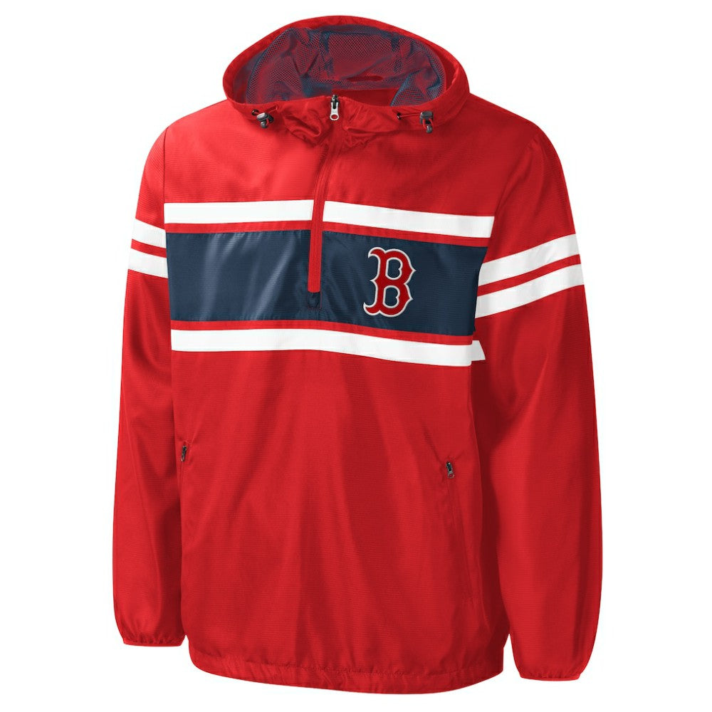Boston Red Sox G-III Sports by Carl Banks Game Score Quarter-Zip Windbreaker - Red - MLB on Sale