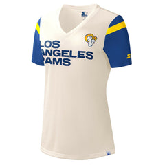 Los Angeles Rams Starter Women's Kick Start V-Neck T-Shirt White