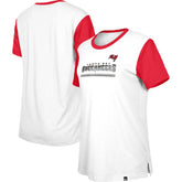 Tampa Bay Buccaneers New Era Women's Third Down Colorblock T-Shirt White/Red