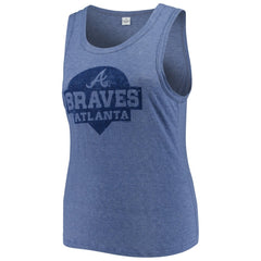 Atlanta Braves Soft as a Grape Women's Plus Size High Neck Tri-Blend Tank Top - Navy - MLB Sale
