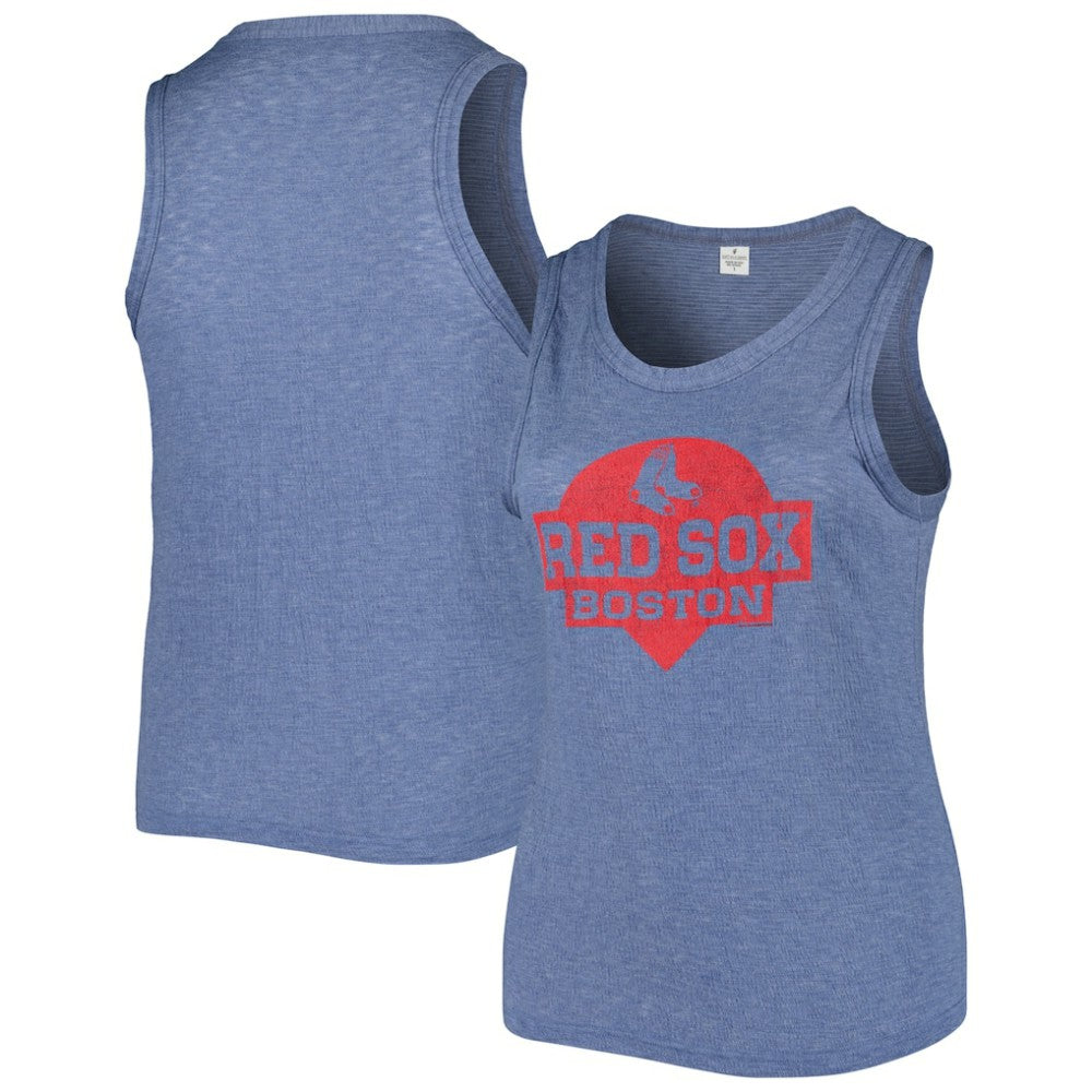 Boston Red Sox Soft as a Grape Women's Plus Size High Neck Tri-Blend Tank Top - Navy - MLB Discount