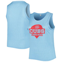 Chicago Cubs Soft as a Grape Women's Plus Size High Neck Tri-Blend Tank Top - Royal - MLB Discount