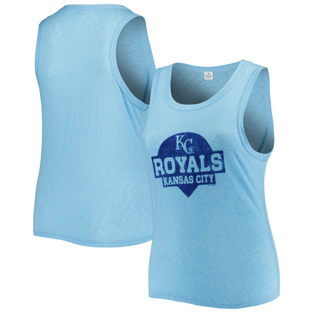 Kansas City Royals Soft as a Grape Women's Plus Size High Neck Tri-Blend Tank Top - Royal - MLB Online