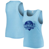 Kansas City Royals Soft as a Grape Women's Plus Size High Neck Tri-Blend Tank Top - Royal - MLB Online