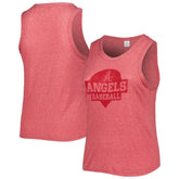 Los Angeles Angels Soft as a Grape Women's Plus Size High Neck Tri-Blend Tank Top - Red - MLB Lifestyle