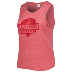 Los Angeles Angels Soft as a Grape Women's Plus Size High Neck Tri-Blend Tank Top - Red - MLB Lifestyle