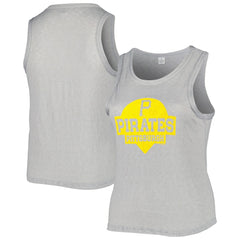 Pittsburgh Pirates Soft as a Grape Women's Plus Size High Neck Tri-Blend Tank Top - Gray - MLB Discount