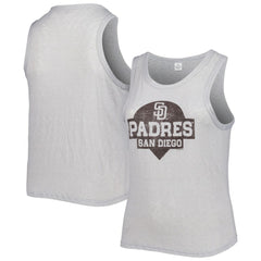 San Diego Padres Soft as a Grape Women's Plus Size High Neck Tri-Blend Tank Top - Gray - MLB Discount