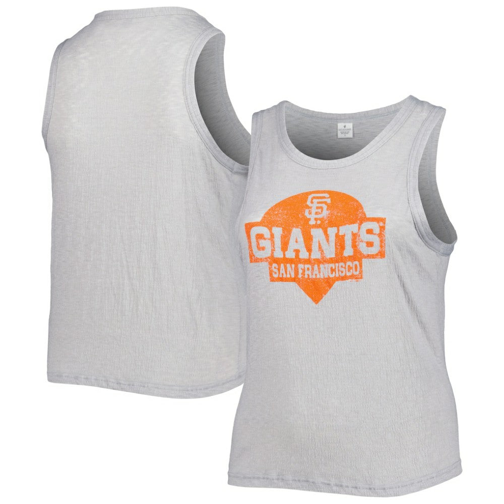 San Francisco Giants Soft as a Grape Women's Plus Size High Neck Tri-Blend Tank Top - Gray - MLB on Sale