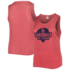 St. Louis Cardinals Soft as a Grape Women's Plus Size High Neck Tri-Blend Tank Top - Red - MLB Online