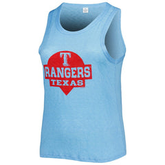 Texas Rangers Soft as a Grape Women's Plus Size High Neck Tri-Blend Tank Top - Royal - MLB Lifestyle