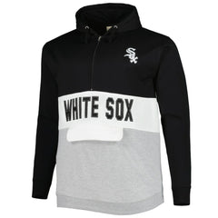 Chicago White Sox Big & Tall Fleece Half-Zip Hoodie - Black/White - MLB Sale