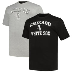 Chicago White Sox Profile Big & Tall T-Shirt Combo Pack - Black/Heather Gray - MLB Discount
