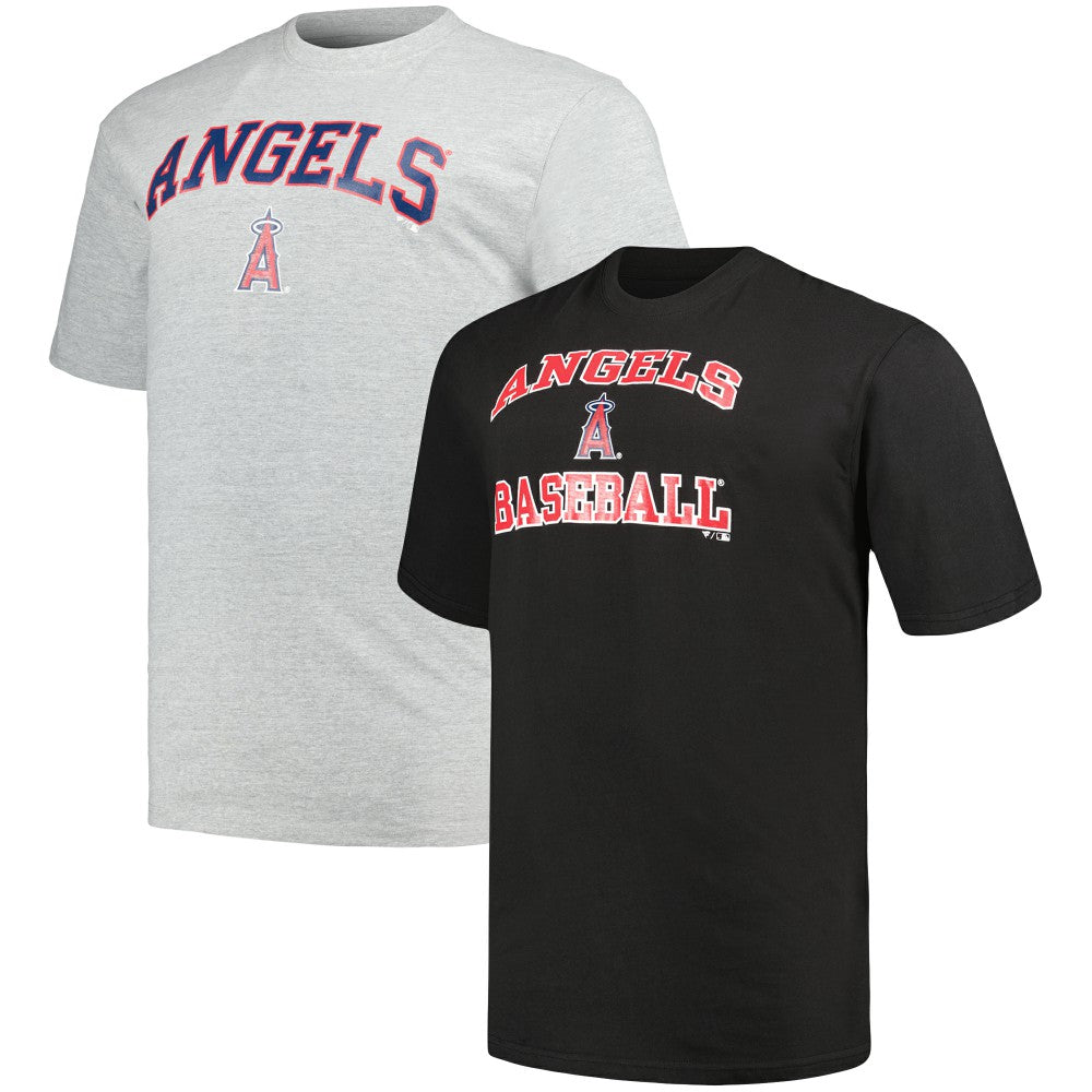 Los Angeles Angels Profile Big & Tall T-Shirt Combo Pack - Black/Heather Gray - MLB on Sale