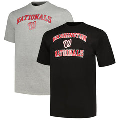 Washington Nationals Profile Big & Tall T-Shirt Combo Pack - Black/Heather Gray - MLB Sale