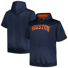 Houston Astros Profile Big & Tall Contrast Short Sleeve Pullover Hoodie - Navy - MLB Discount