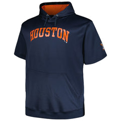 Houston Astros Profile Big & Tall Contrast Short Sleeve Pullover Hoodie - Navy - MLB Discount