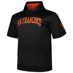 San Francisco Giants Profile Big & Tall Contrast Short Sleeve Pullover Hoodie - Black - MLB on Sale