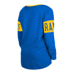 Los Angeles Rams New Era Women's Lace-Up Notch Neck Long Sleeve T-Shirt Royal
