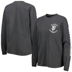 San Francisco Giants Soft as a Grape Women's Team Pigment Dye Long Sleeve T-Shirt - Black - MLB on Sale
