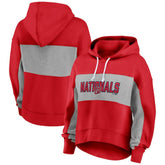 Washington Nationals Fanatics Women's Filled Stat Sheet Pullover Hoodie - Red - Fanatics on Sale