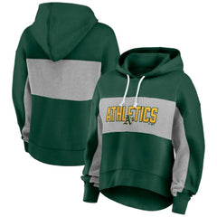 Athletics Fanatics Women's Filled Stat Sheet Pullover Hoodie - Green - Fanatics on Sale