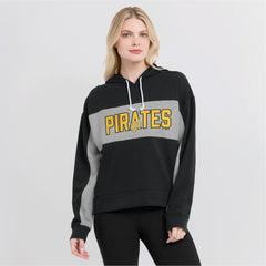 Pittsburgh Pirates Fanatics Women's Filled Stat Sheet Pullover Hoodie - Black - Fanatics Sale