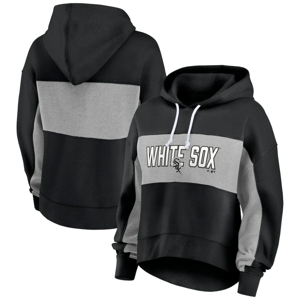 Chicago White Sox Fanatics Women's Filled Stat Sheet Pullover Hoodie - Black - Fanatics Lifestyle
