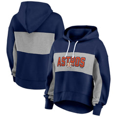 Houston Astros Fanatics Women's Filled Stat Sheet Pullover Hoodie - Navy - Fanatics on Sale