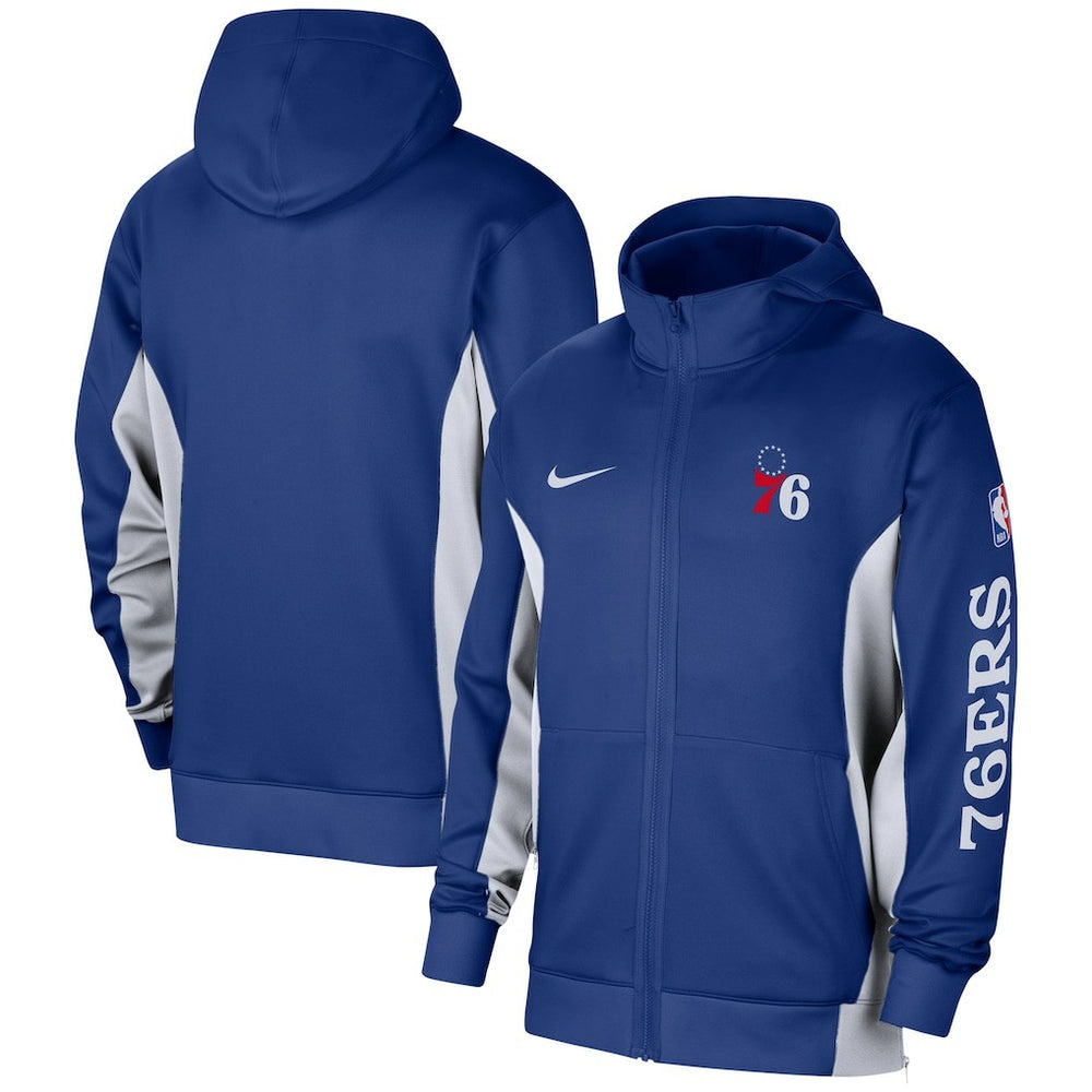 Philadelphia 76ers 2023/24 Authentic Showtime Full-Zip Hoodie Royal | Nike Near Me