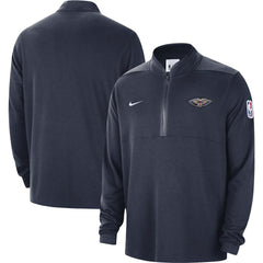 New Orleans Pelicans Authentic Performance Half-Zip Jacket Navy | Nike