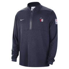 Philadelphia 76ers Authentic Performance Half-Zip Jacket Navy | Nike outlet