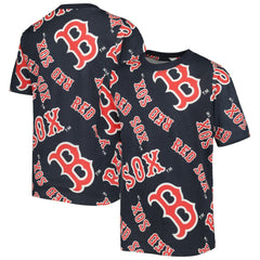 Boston Red Sox Stitches Youth Allover Team T-Shirt - Navy - MLB Discount