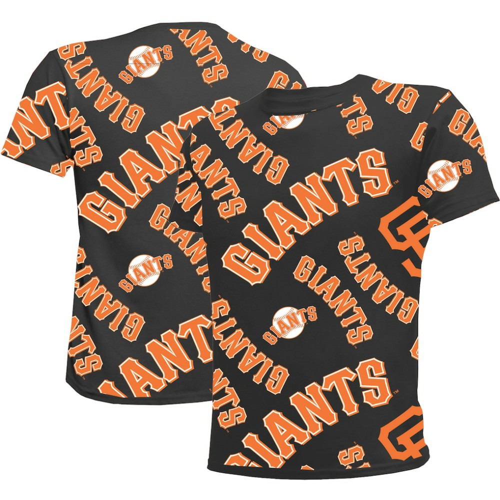 San Francisco Giants Stitches Youth Allover Team T-Shirt - Black - MLB Lifestyle