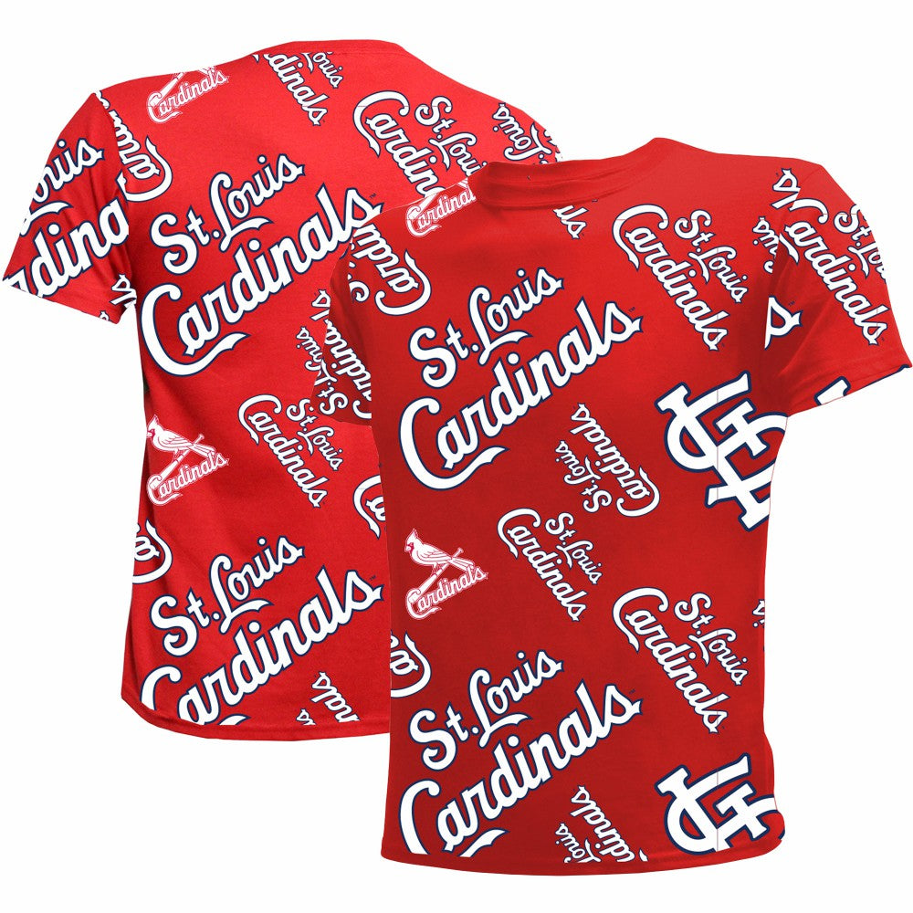 St. Louis Cardinals Stitches Youth Allover Team T-Shirt - Red - MLB Lifestyle