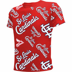 St. Louis Cardinals Stitches Youth Allover Team T-Shirt - Red - MLB Lifestyle