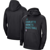 Charlotte Hornets Jordan Brand Unisex 2023/24 Performance Spotlight On-Court Practice Pullover Hoodie Black