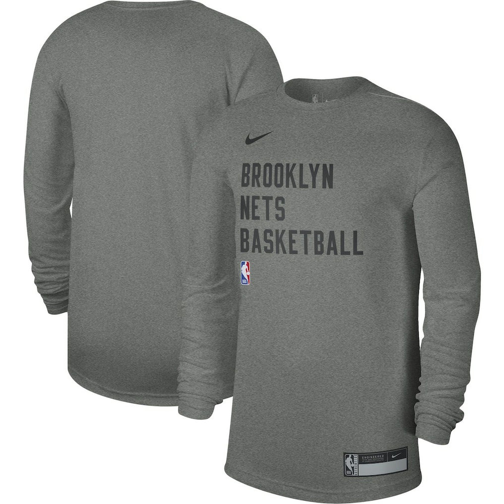 Brooklyn Nets Unisex 2023/24 Legend On-Court Practice Long Sleeve T-Shirt Heather Gray | Nike Lifestyle