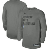Brooklyn Nets Unisex 2023/24 Legend On-Court Practice Long Sleeve T-Shirt Heather Gray | Nike Lifestyle