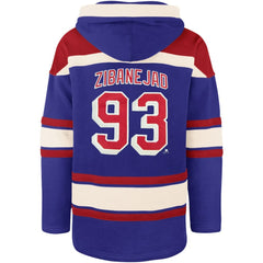 Mika Zibanejad New York Rangers '47 Player Name & Number Lacer Pullover Hoodie - Blue - NHL 5266614