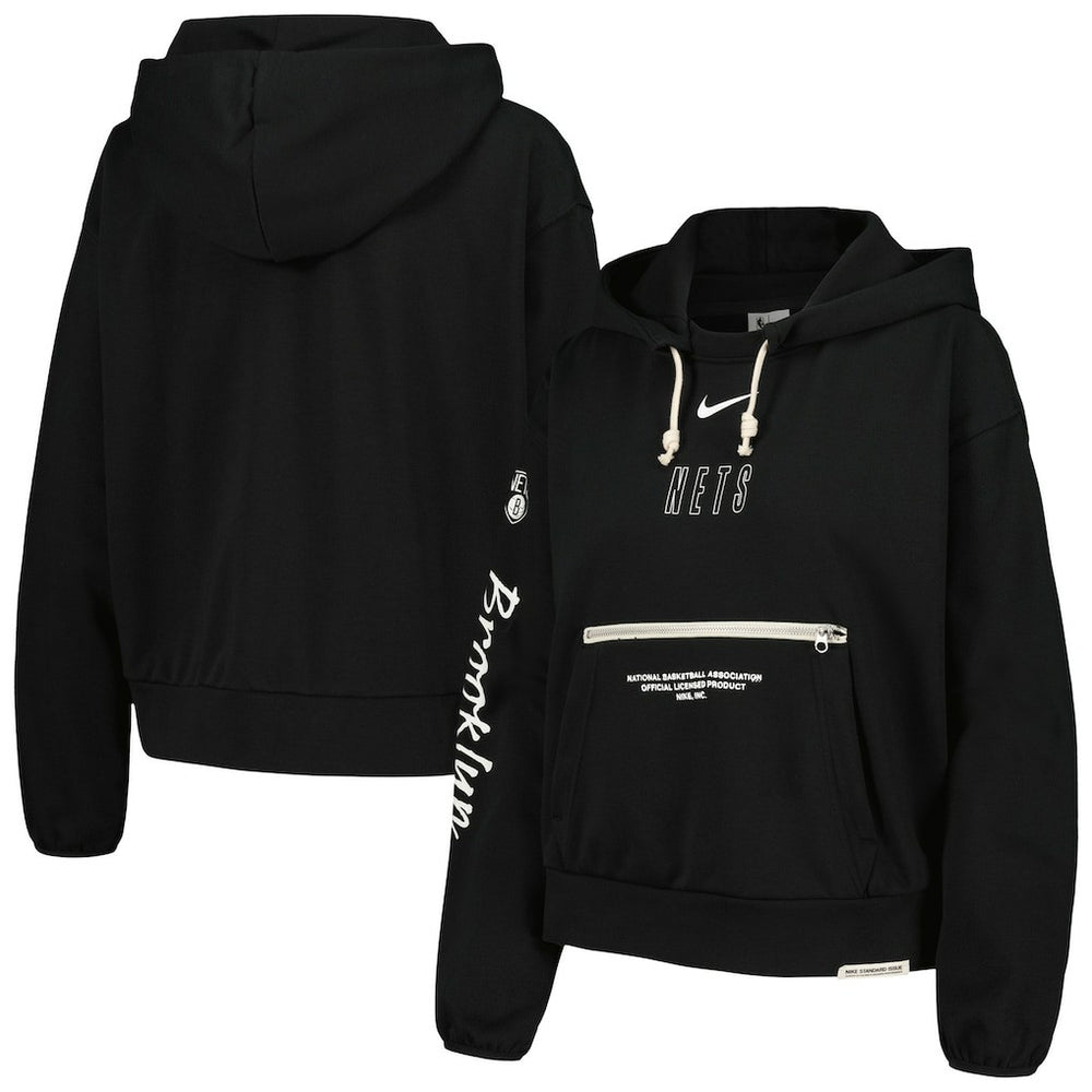 Brooklyn Nets Women's Courtside Standard Issue Performance Pullover Hoodie Black | Nike outlet