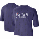 Phoenix Suns Women's Allover NBA Logo Boxy T-Shirt Purple | Nike outlet