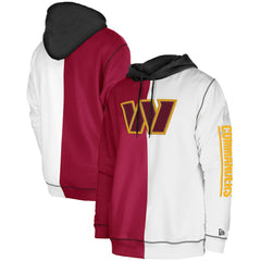 Washington Commanders New Era Third Down Split Raglan Pullover Hoodie Burgundy/White